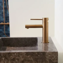 Essebagno Mitigeur lavabo bas cuivre brossé Luisa* Robinet Lavabo Et Vasque