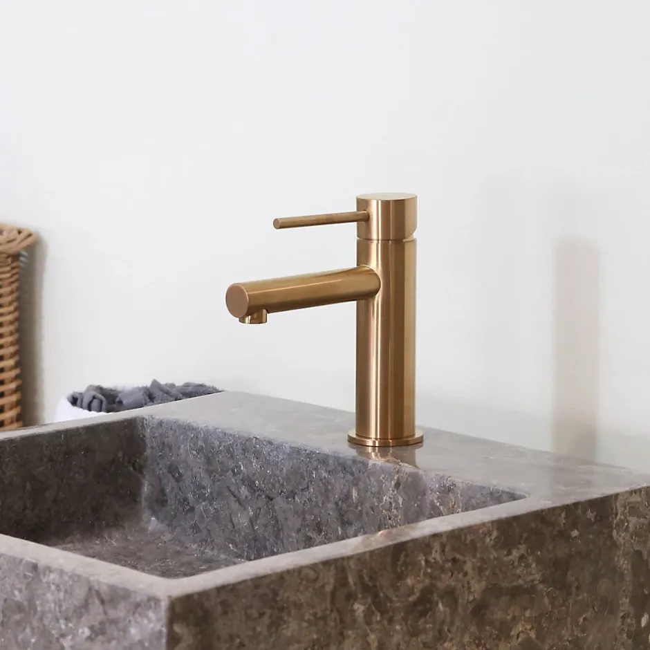 Essebagno Mitigeur lavabo bas cuivre brossé Luisa* Robinet Lavabo Et Vasque