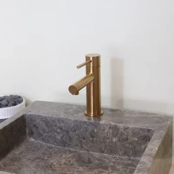 Essebagno Mitigeur lavabo bas cuivre brossé Luisa* Robinet Lavabo Et Vasque