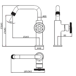 Essebagno Mitigeur lavabo bas cuivre brossé Indus* Robinet Lavabo Et Vasque