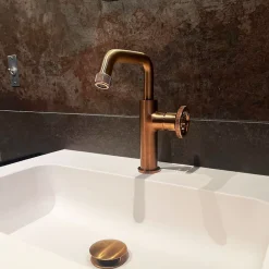 Essebagno Mitigeur lavabo bas cuivre brossé Indus* Robinet Lavabo Et Vasque
