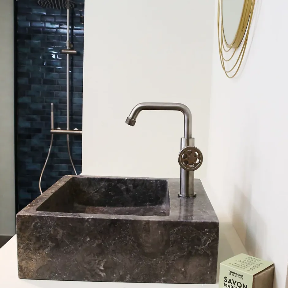 Essebagno Mitigeur lavabo bas façon inox Indus