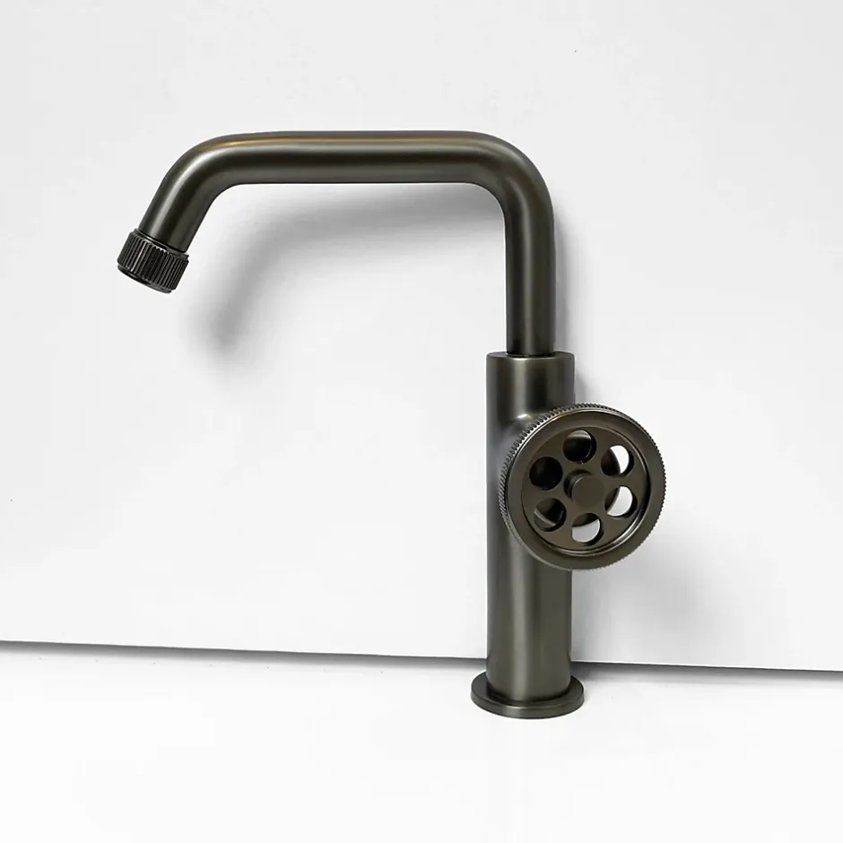 Essebagno Mitigeur lavabo bas gris gun métal Indus* Robinet Lavabo Et Vasque