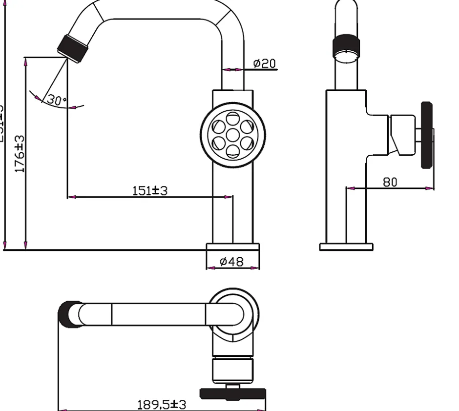 Essebagno Mitigeur lavabo bas gris gun métal Indus* Robinet Lavabo Et Vasque