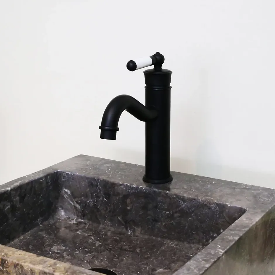 Essebagno Mitigeur lavabo bas noir Leeds