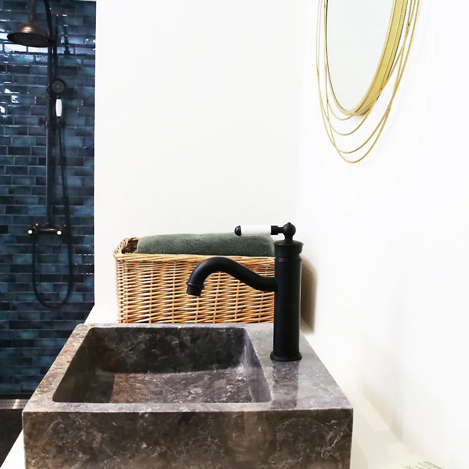Essebagno Mitigeur lavabo bas noir Leeds