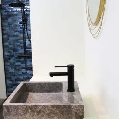 Essebagno Mitigeur lavabo bas noir Envol