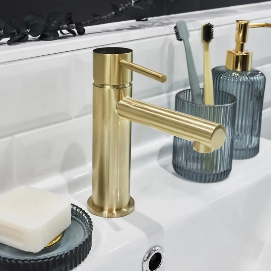 Essebagno Mitigeur lavabo bas or brossé Luisa* Robinet Lavabo Et Vasque