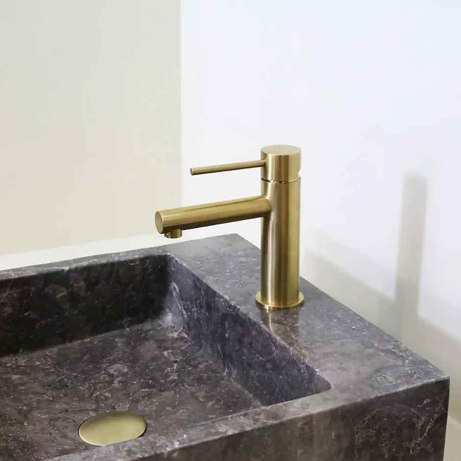 Essebagno Mitigeur lavabo bas or brossé Luisa* Robinet Lavabo Et Vasque