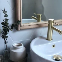 Essebagno Mitigeur lavabo bas or brossé Luisa* Robinet Lavabo Et Vasque