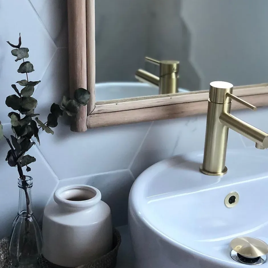 Essebagno Mitigeur lavabo bas or brossé Luisa* Robinet Lavabo Et Vasque