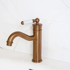 Essebagno Mitigeur lavabo bas rétro cuivre brossé Leeds