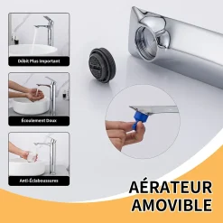 Homelody Mitigeur Lavabo Chromé Bec Haut Monocommande Robinet de Lavabo Eau Chaude et Froide pour Vasque à Poser Salle de Bain* Robinet Lavabo Et Vasque