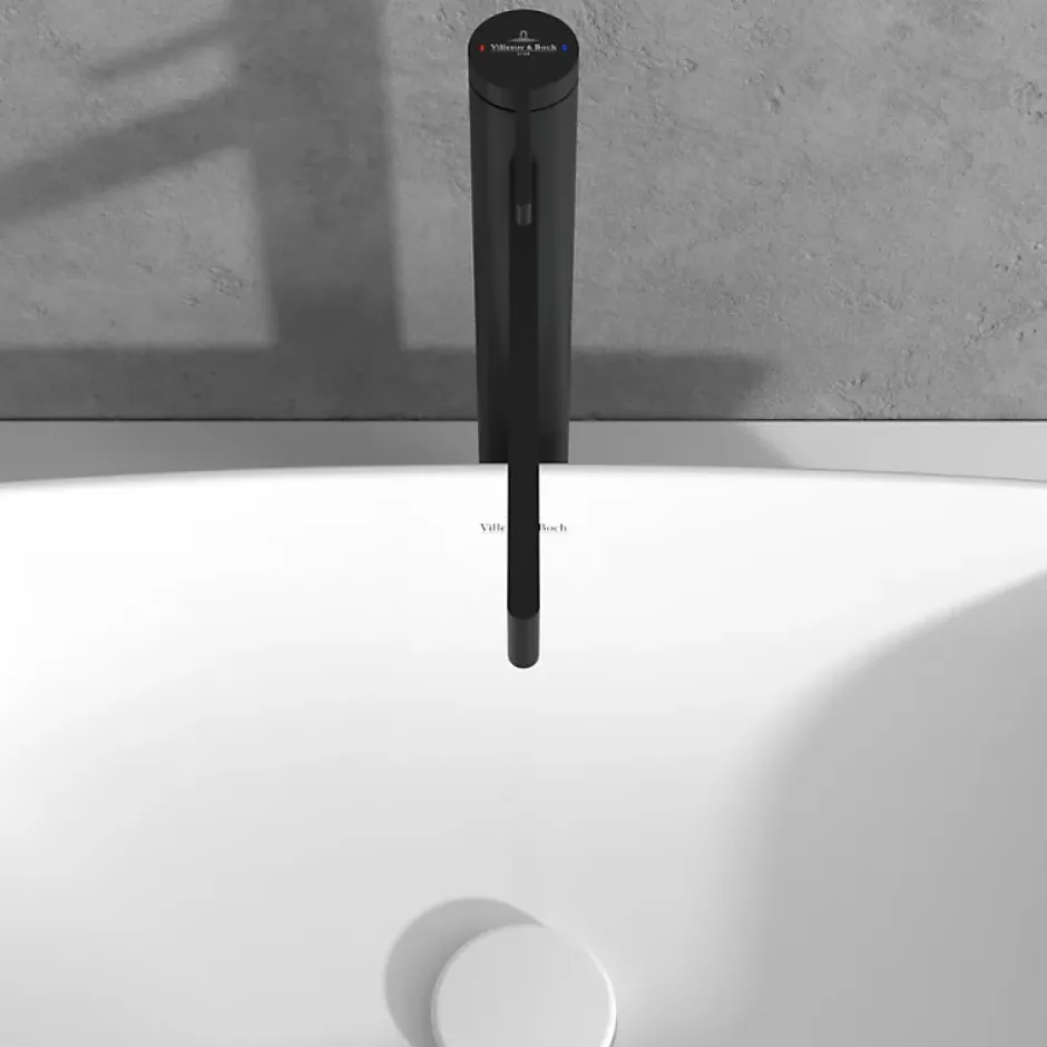 Villeroy & Boch Mitigeur lavabo droit surélevé VILLEROY ET BOCH Dawn sans tirette Noir mat* Accessoire De Robinet