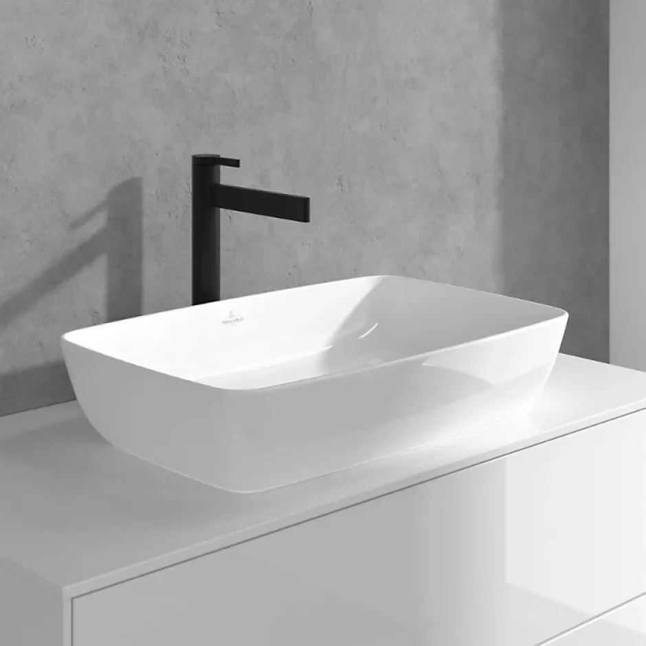 Villeroy & Boch Mitigeur lavabo droit surélevé VILLEROY ET BOCH Dawn sans tirette Noir mat* Accessoire De Robinet