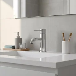 GoodHome Mitigeur lavabo effet chrome taille M, Owens