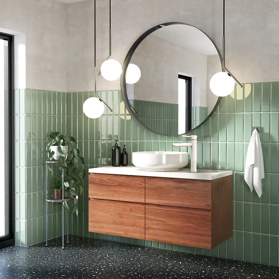 Essebagno Mitigeur lavabo Deco avec vidage en laiton coloris blanc modèle haut* Robinet Lavabo Et Vasque