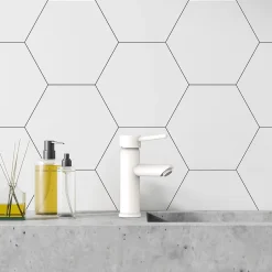 Essebagno Mitigeur lavabo Deco avec vidage en laiton coloris blanc modèle bas