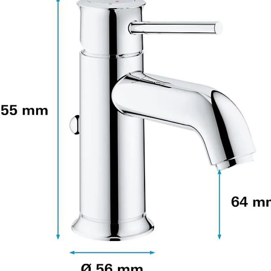 Grohe Mitigeur lavabo Start Classic - Tirette de vidage - Économie d'eau - Garantie 5 ans