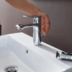 Hansgrohe Mitigeur lavabo Metris 110 CoolStart avec tirette et vidage chromé* Robinet Lavabo Et Vasque