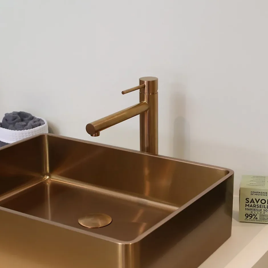 Essebagno Mitigeur lavabo haut cuivre brossé Luisa