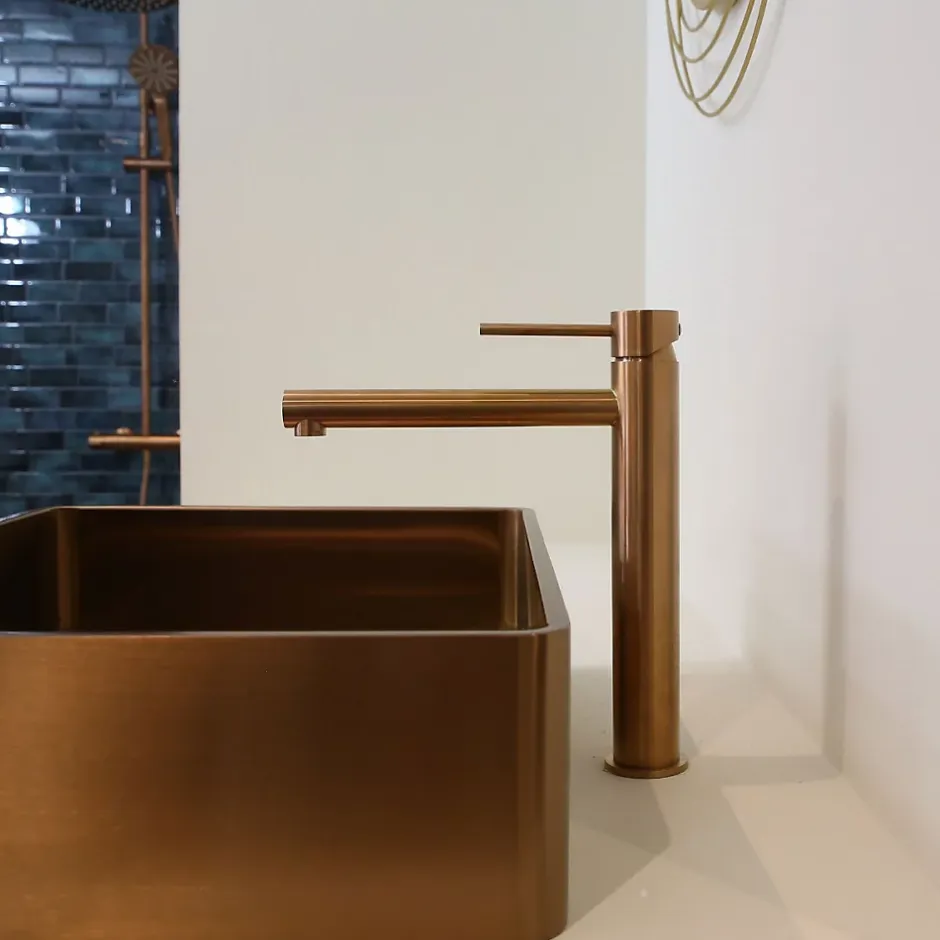 Essebagno Mitigeur lavabo haut cuivre brossé Luisa