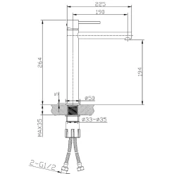 Essebagno Mitigeur lavabo haut noir Envol* Robinet Lavabo Et Vasque
