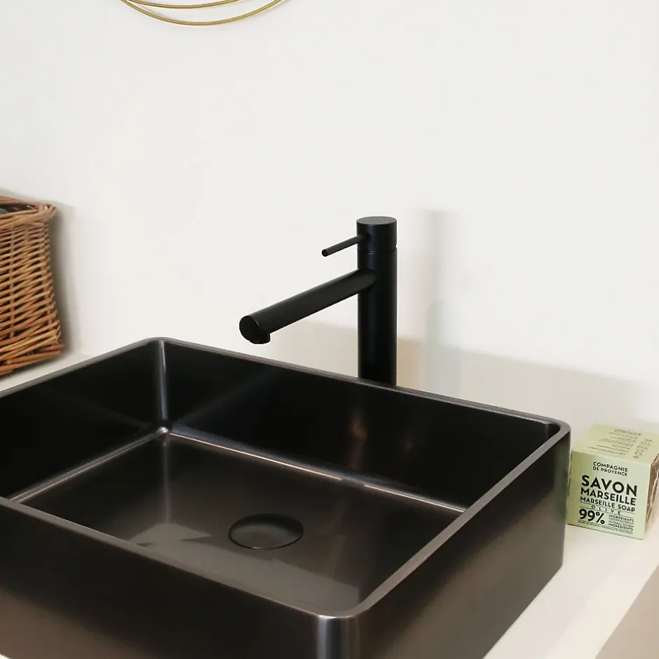 Essebagno Mitigeur lavabo haut noir Envol* Robinet Lavabo Et Vasque