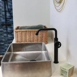 Essebagno Mitigeur lavabo haut noir Indus* Robinet Lavabo Et Vasque
