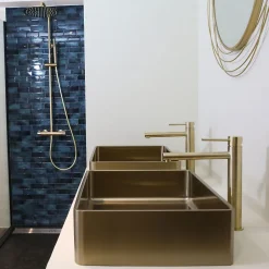 Essebagno Mitigeur lavabo haut or brossé Luisa
