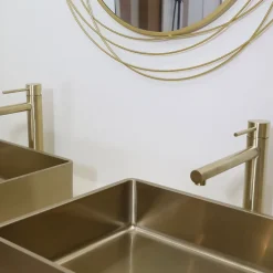 Essebagno Mitigeur lavabo haut or brossé Luisa