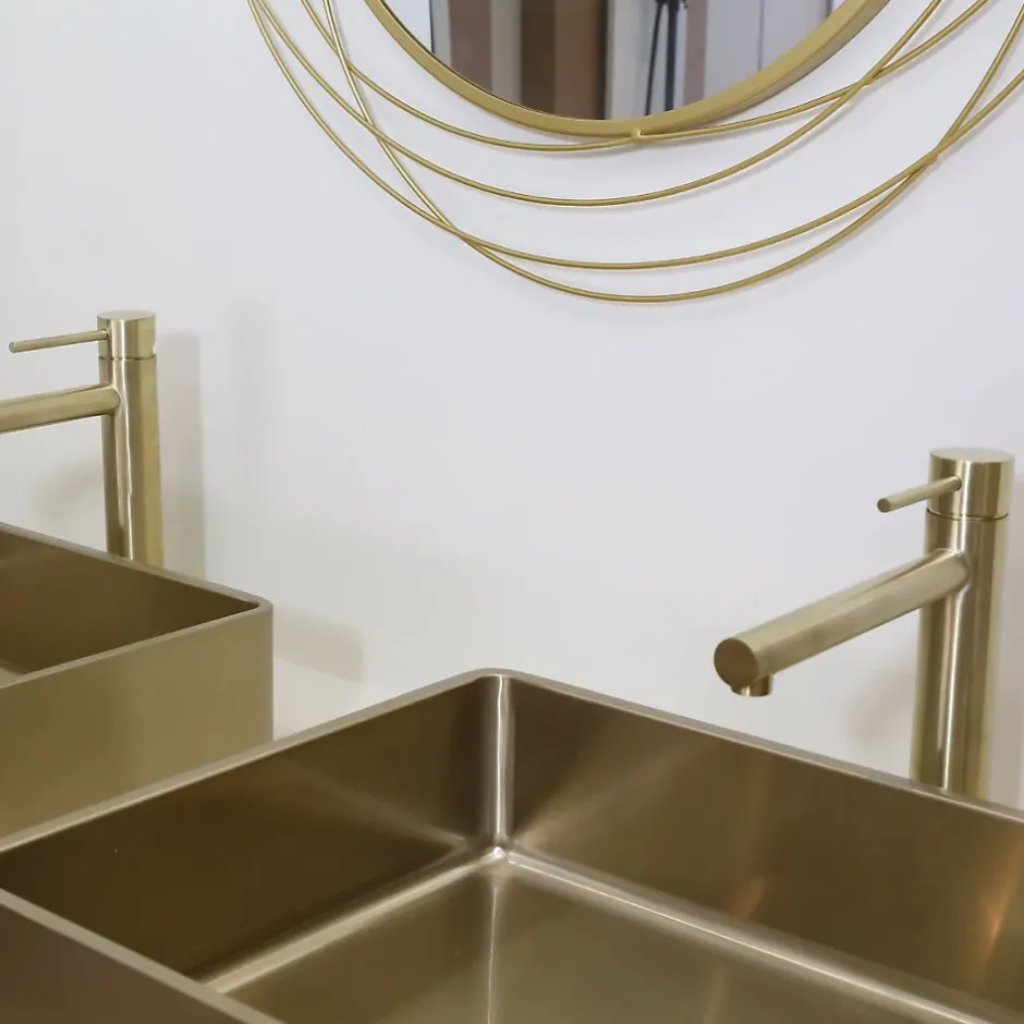 Essebagno Mitigeur lavabo haut or brossé Luisa