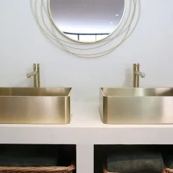 Essebagno Mitigeur lavabo haut or brossé Luisa