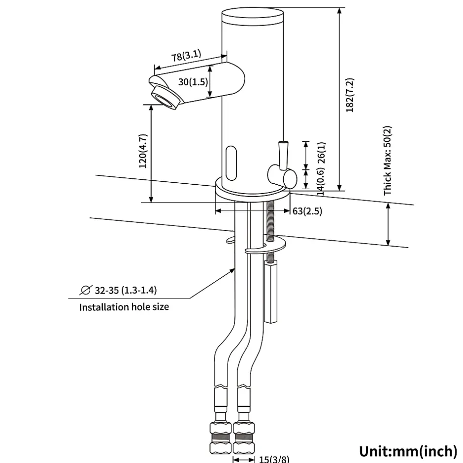 Auralum Max Mitigeur lavabo Infrarouge robinet lavabo capteur automatique, Robinet de Salle de Bain en Laiton Chromé* Robinet Lavabo Et Vasque