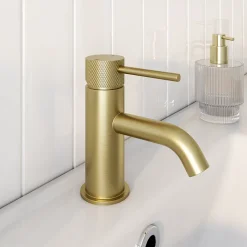 GoodHome Mitigeur lavabo mécanique M, doré, Owens* Robinet Lavabo Et Vasque