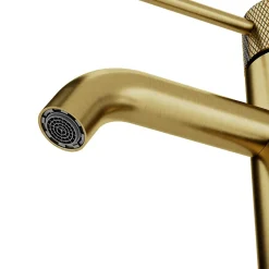 GoodHome Mitigeur lavabo mécanique M, doré, Owens* Robinet Lavabo Et Vasque