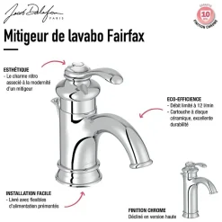 Jacob Delafon Mitigeur lavabo retro Fairfax* Robinet Lavabo Et Vasque