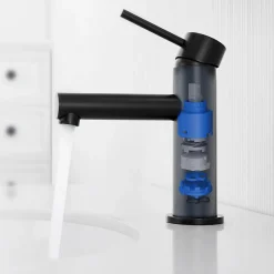 Cecipa Max Mitigeur Lavabo, Robinet Lavabo ,Robinet de Salle Bain à économie d'eau Monocommande avec Aérateur Démotable, Noir* Robinet Lavabo Et Vasque