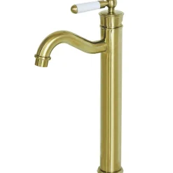 Essebagno Mitigeur lavabo rétro haut or brossé Leeds* Robinet Lavabo Et Vasque