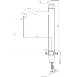 Essebagno Mitigeur lavabo rétro haut or brossé Leeds* Robinet Lavabo Et Vasque