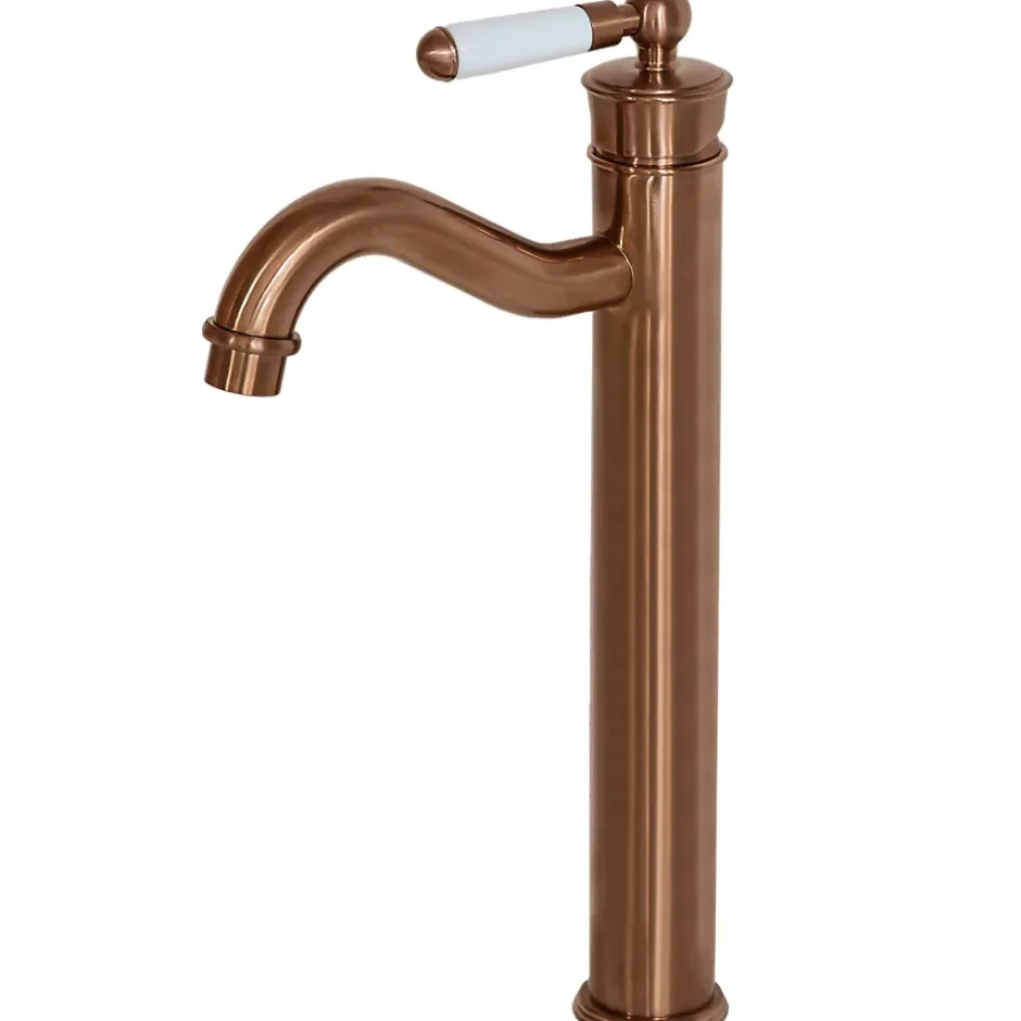 Essebagno Mitigeur lavabo rétro haut cuivre brossé Leeds