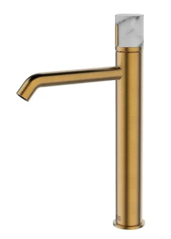 Essebagno Mitigeur lavabo XL cuivre et marbre blanc, Manopola