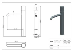 Essebagno Mitigeur lavabo XL cuivre et marbre blanc, Manopola