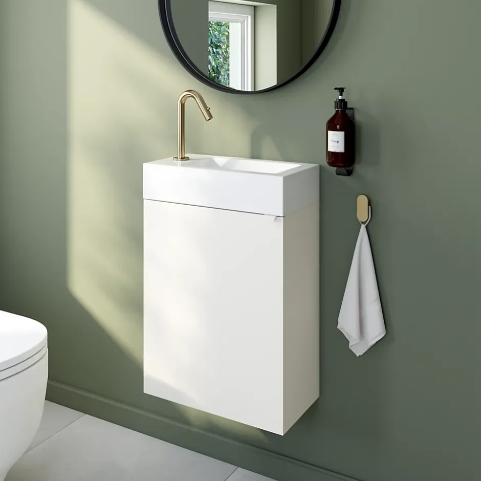 Essebagno Mitigeur lave-mains eau froide H.13,2 cm, doré, Lollipop* Robinet Lave-Mains