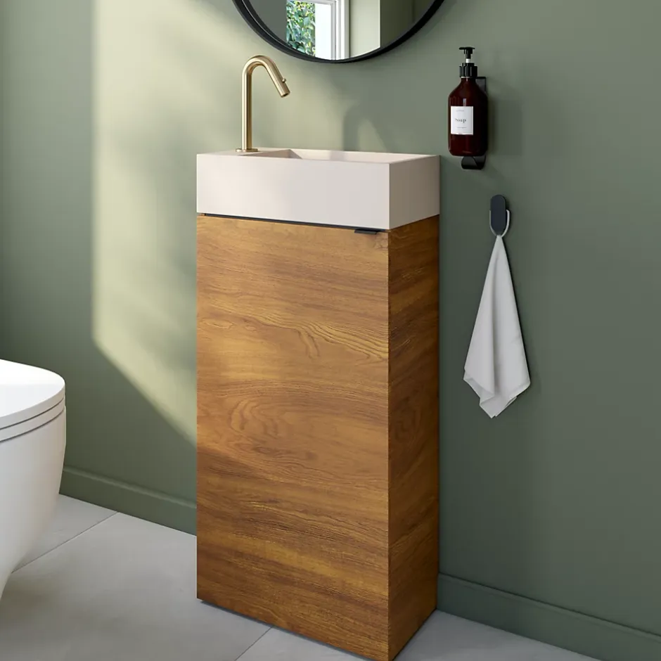 Essebagno Mitigeur lave-mains eau froide H.13,2 cm, doré, Lollipop* Robinet Lave-Mains