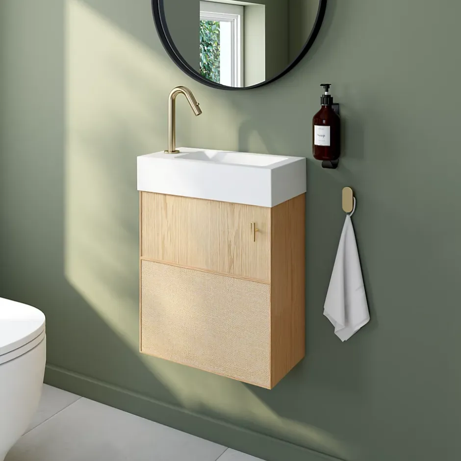 Essebagno Mitigeur lave-mains eau froide H.13,2 cm, doré, Lollipop* Robinet Lave-Mains