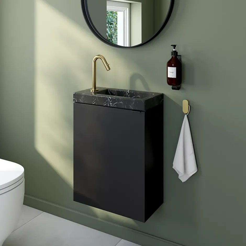 Essebagno Mitigeur lave-mains eau froide H.13,2 cm, doré, Lollipop* Robinet Lave-Mains