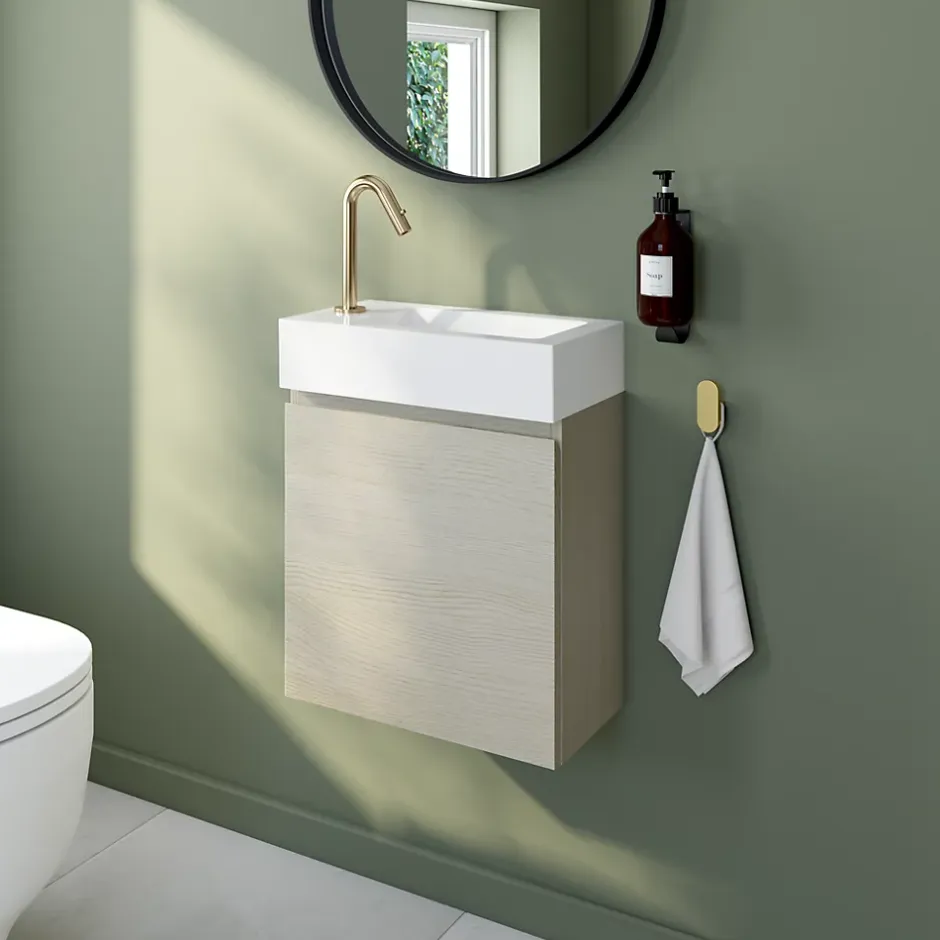 Essebagno Mitigeur lave-mains eau froide H.13,2 cm, doré, Lollipop* Robinet Lave-Mains