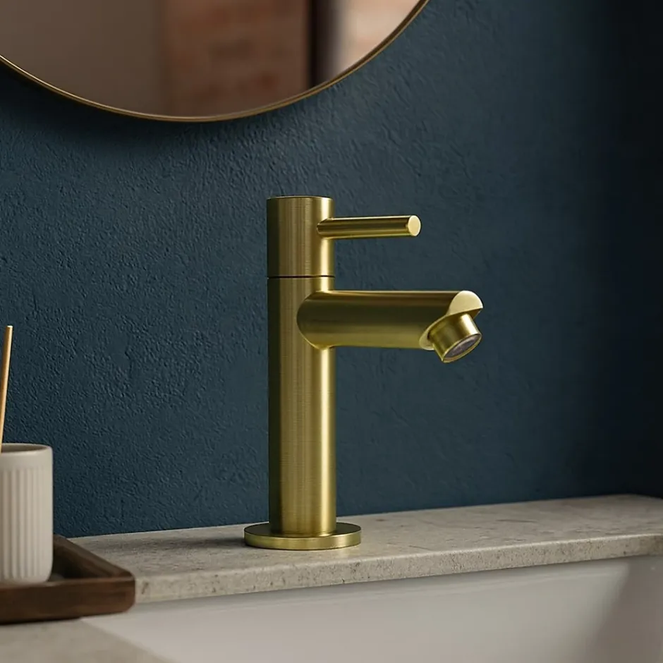 Essebagno Mitigeur lave-mains or brossé eau froide Deco