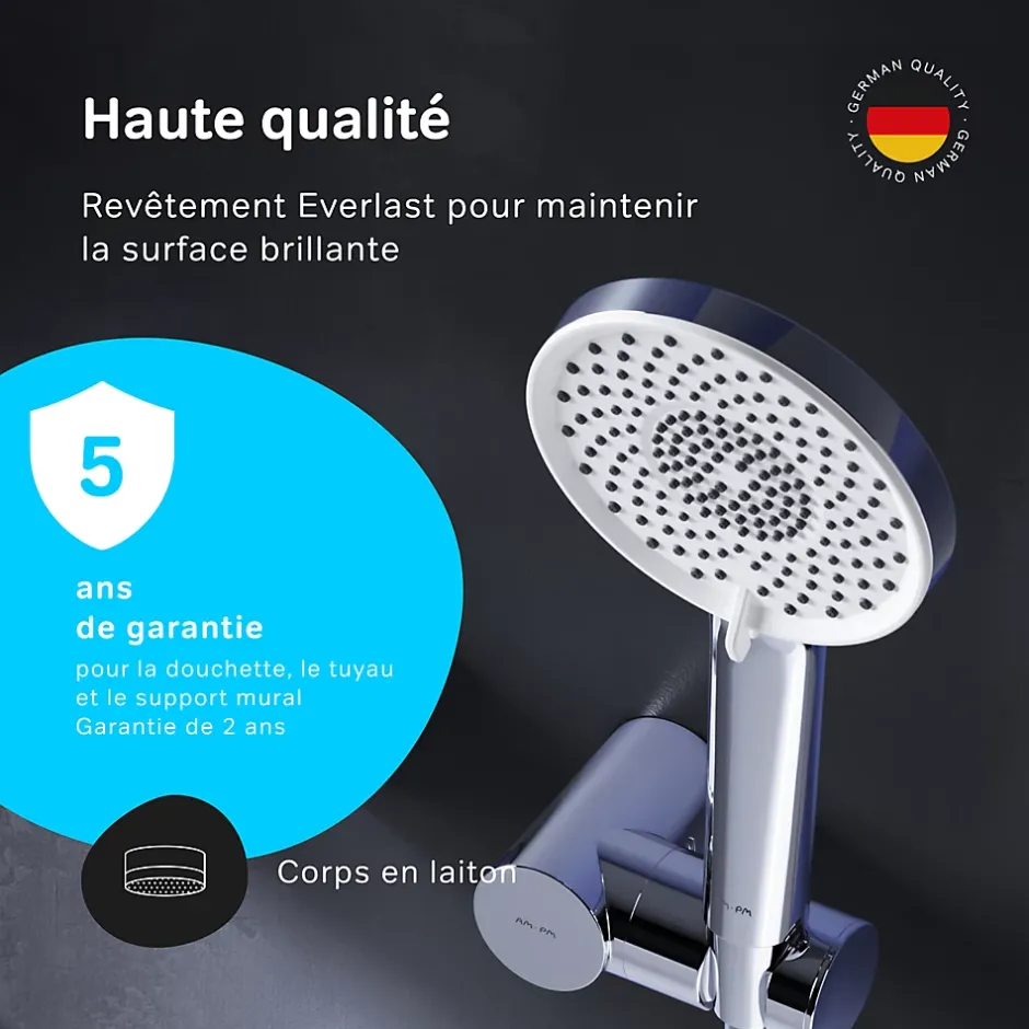 Am.Pm Europe Mitigeur mécanique de baignoire avec douchette et support Robinet Salle de Bain Chromé, FXA15000 X-Joy AM.PM